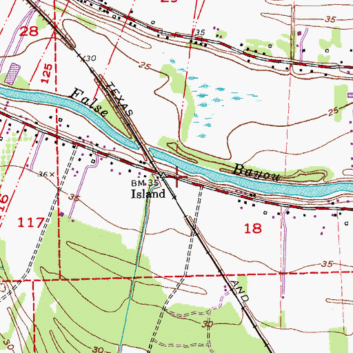 Topographic Map of Island, LA