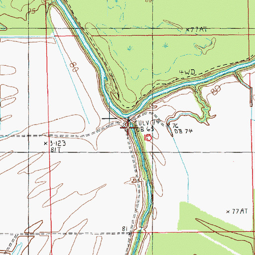 Topographic Map of Island Chute, LA