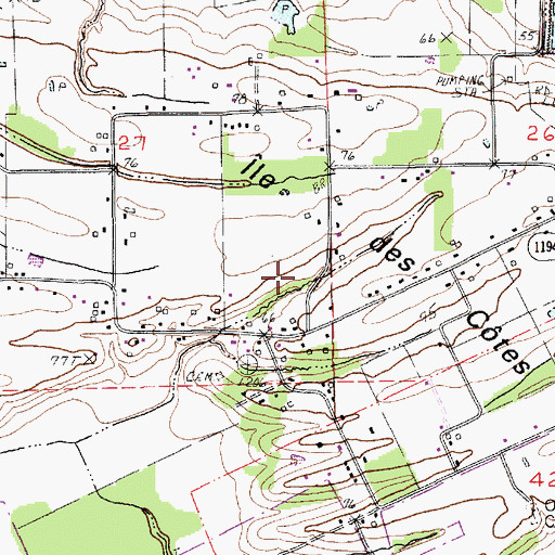 Topographic Map of le des Ctes, LA