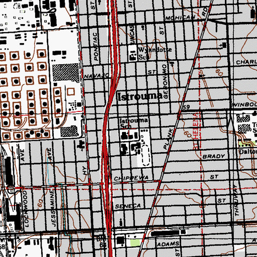 Topographic Map of Istrouma School (historical), LA