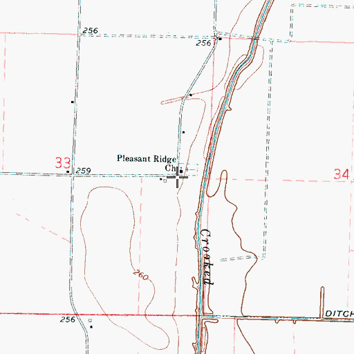 Topographic Map of Pleasant Ridge Church, AR