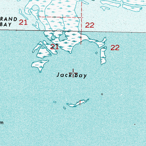 Topographic Map of Jack Bay, LA