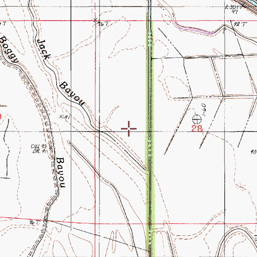 Topographic Map of Jack Bayou, LA