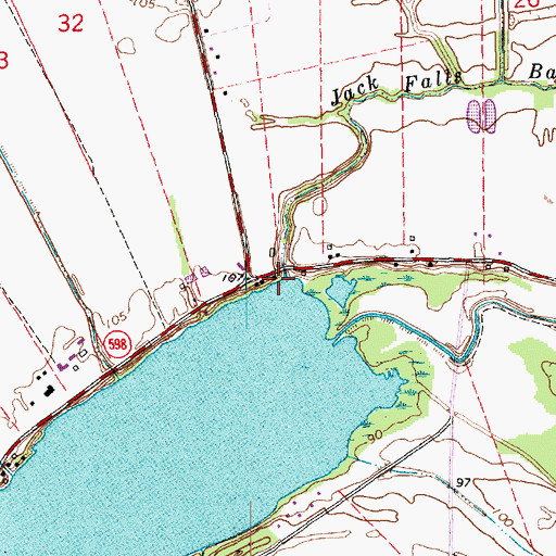 Topographic Map of Jack Falls Bayou, LA