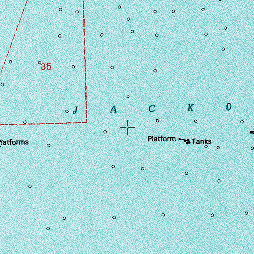 Topographic Map of Jacko Bay, LA