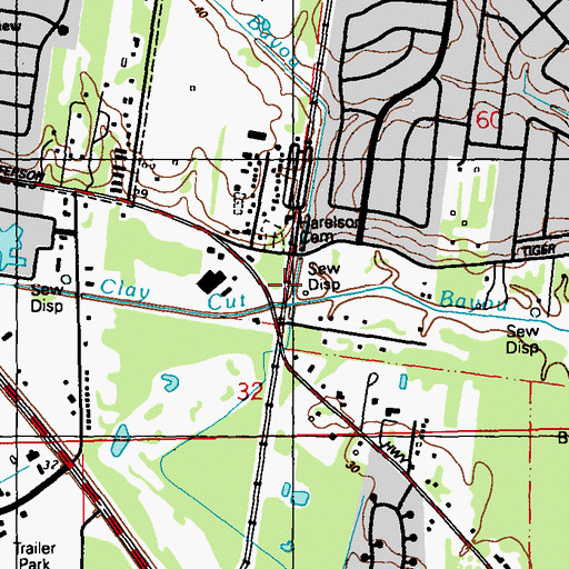 Topographic Map of Jacks Bayou, LA