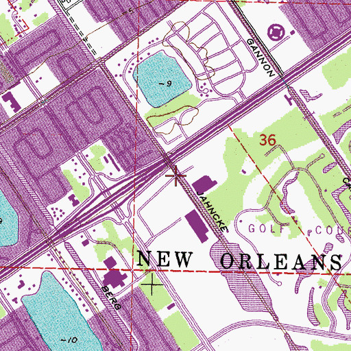 Topographic Map of Jahncke Canal, LA