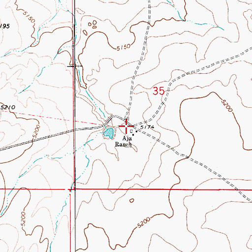 Topographic Map of Aja Ranch, AZ