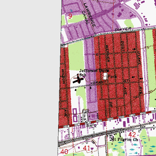 Topographic Map of Ernest N 'Dutch' Morial School (historical), LA