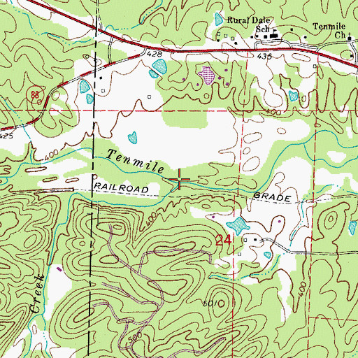 Topographic Map of Pleasant Run Creek, AR