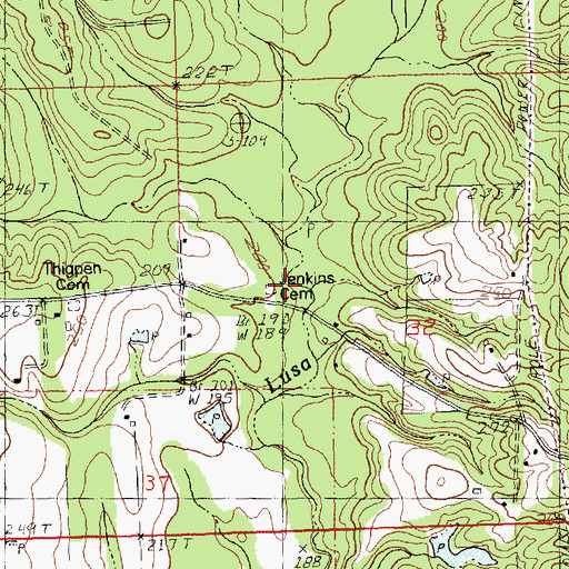 Topographic Map of Jenkins Cemetery, LA