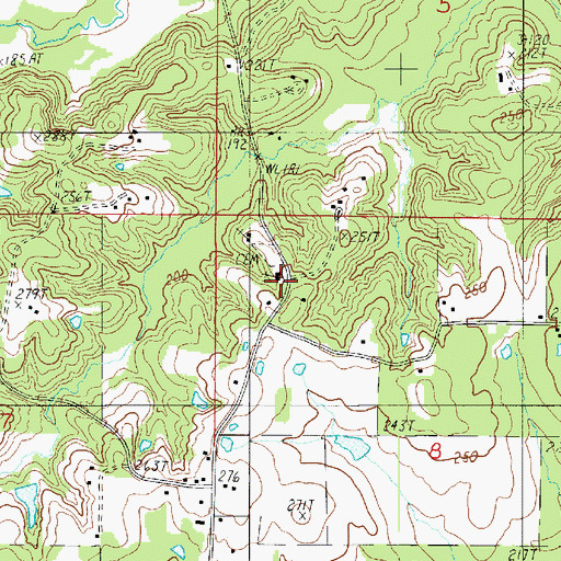 Topographic Map of Jennings Chapel, LA