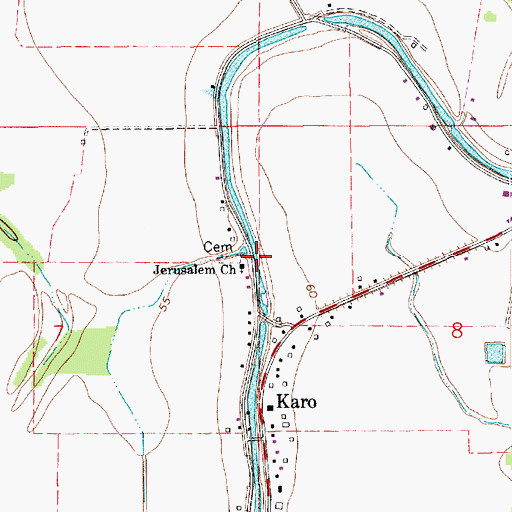 Topographic Map of Jerusalem Church, LA