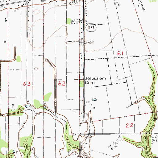 Topographic Map of Jerusalem Church, LA