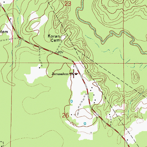 Topographic Map of Jerusalem Church, LA
