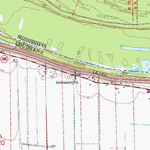 Topographic Map of Jerusalem Church, LA