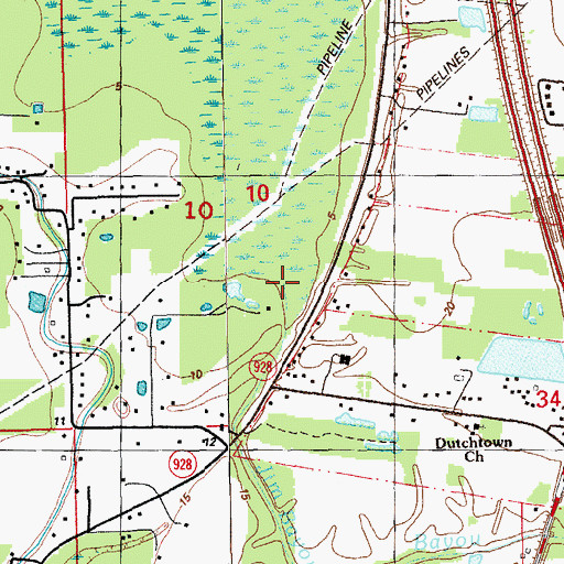 Topographic Map of Jim Bayou, LA