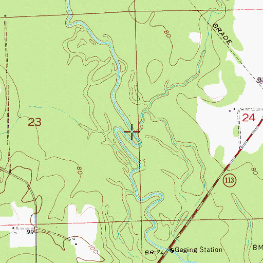 Topographic Map of Jim Burney Branch, LA