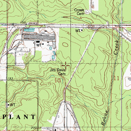 Topographic Map of Jim Davis Cemetery, LA