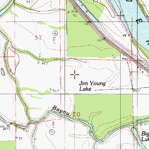 Topographic Map of Jim Young Lake, LA