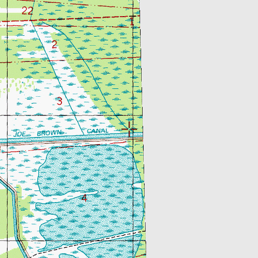 Topographic Map of Joe Brown Canal, LA