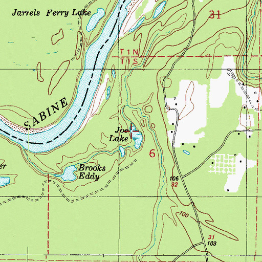 Topographic Map of Joe Lake, LA
