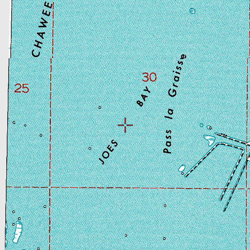 Topographic Map of Joes Bay, LA
