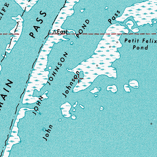Topographic Map of John Johnson Pass, LA