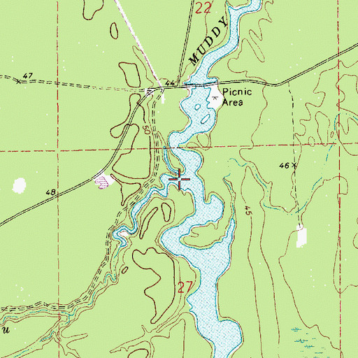 Topographic Map of Johns Bayou, LA