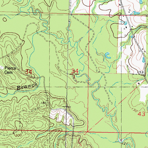 Topographic Map of Johns Branch, LA