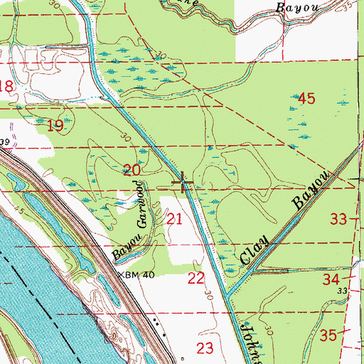 Topographic Map of Johnson Bayou, LA