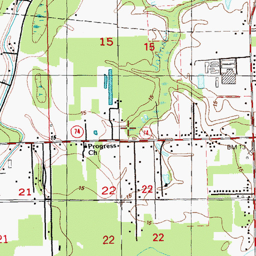 Topographic Map of Johnson Bayou, LA