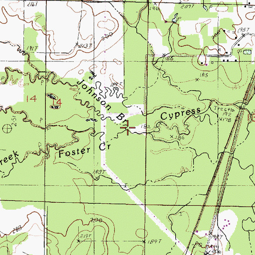 Topographic Map of Johnson Branch, LA