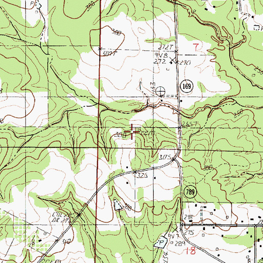 Topographic Map of Johnson Cemetery, LA