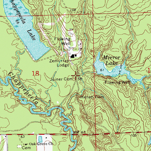 Topographic Map of Joiner Cemetery, LA