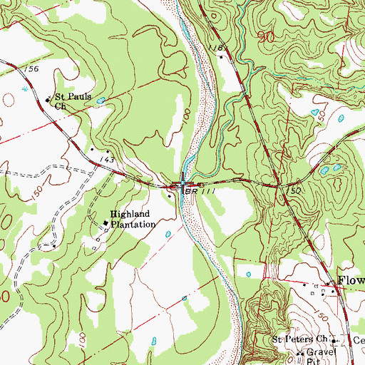 Topographic Map of Jones Branch, LA