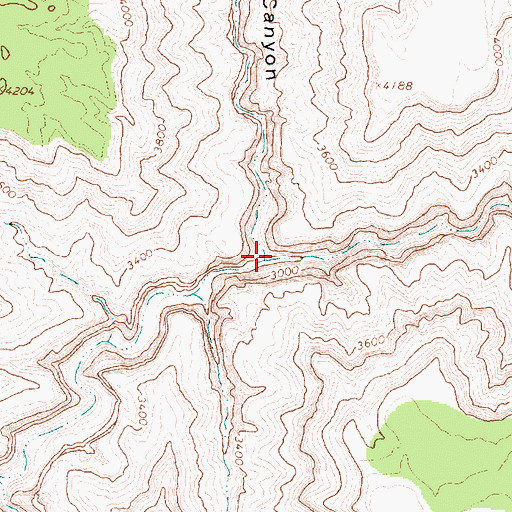 Topographic Map of Green Spring Canyon, AZ