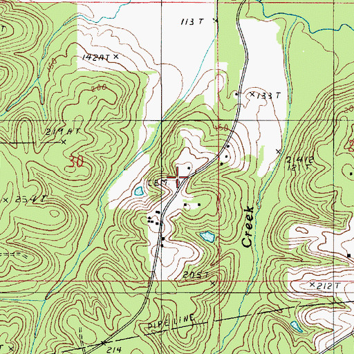 Topographic Map of Jones Cemetery, LA