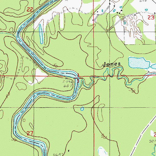 Topographic Map of Jones Creek, LA