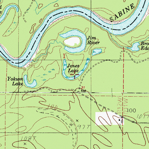Topographic Map of Jones Lake, LA