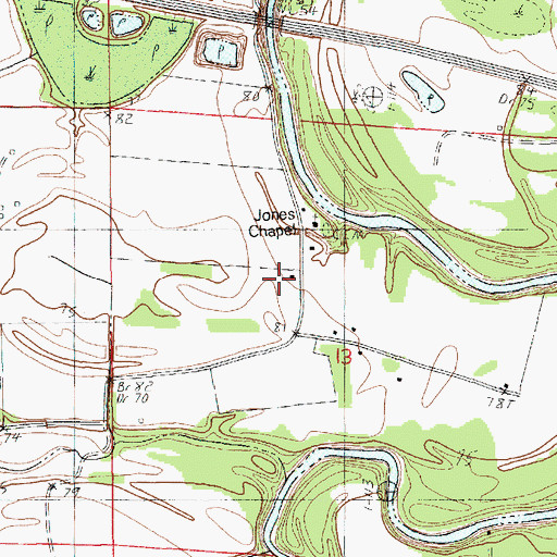 Topographic Map of Jones School, LA