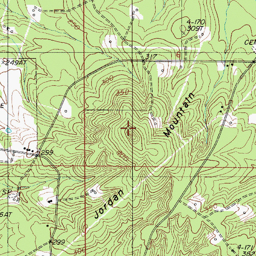 Topographic Map of Jordan Mountain, LA