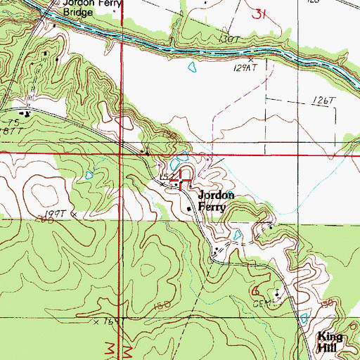 Topographic Map of Jordon Ferry, LA