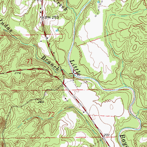 Topographic Map of Judas Branch, LA