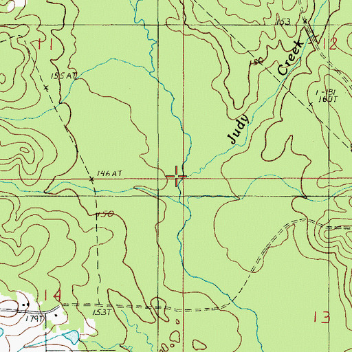 Topographic Map of Judy Creek, LA