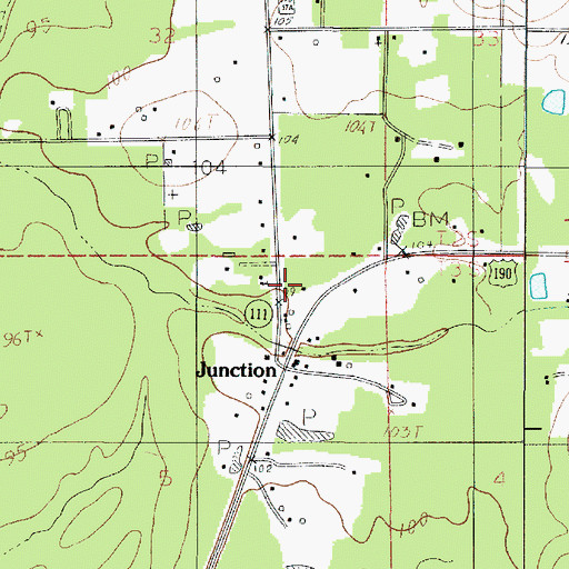 Topographic Map of Junction, LA