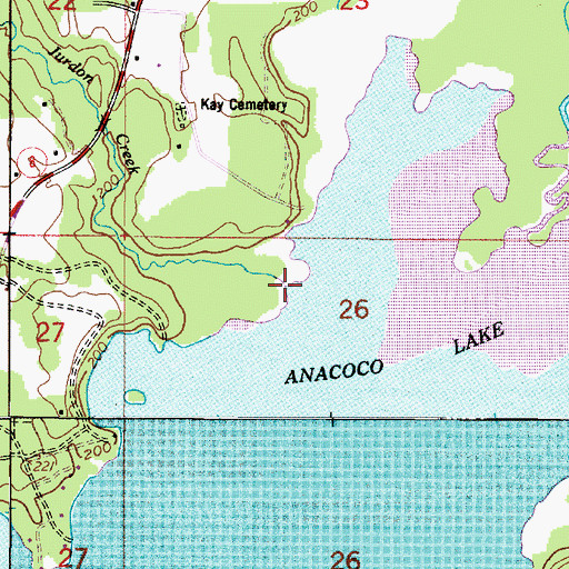 Topographic Map of Jurdon Creek, LA