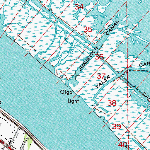 Topographic Map of Jurjevich Canal, LA