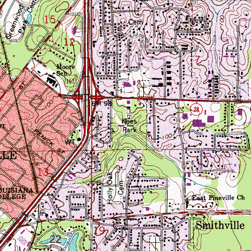 Topographic Map of Kees Park, LA