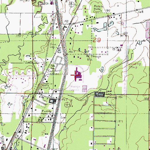 Topographic Map of Keithville Elementary and Middle School, LA